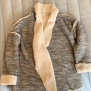 Grey fleece lined cardigan